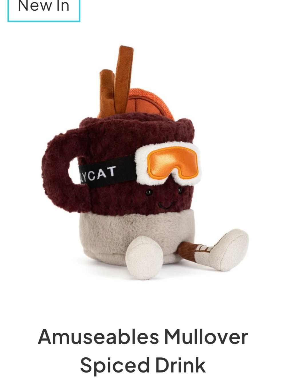 Amuseables Mullover Spiced Drink Plush Toy - Brown/Beige Jellycat authentic nwt
